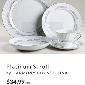 Platinum Scroll Dinnerware Set